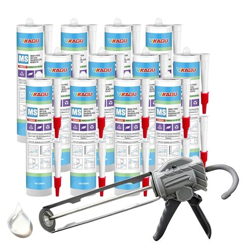 VMS99 Polymer Crystal Clear Sealant & Adhesive -100% Transparent, Shadowless Waterproof Caulk for Glass, Kitchen, Bath &Stone, Non-Yellowing - Works on Wet Surfaces10.15 Fl Oz in Saudi Arabia