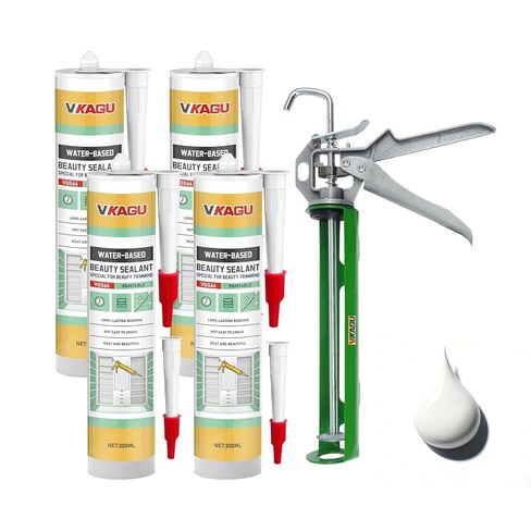 VGS66 Beauty Silicone Sealant for Trim & Baseboards - Flexible Interior Gap Filler for Crown Molding, Door Frames & Woodwork - Easy Water Clean-Up, Paint-Ready in 30 Mins, White in Kuwait
