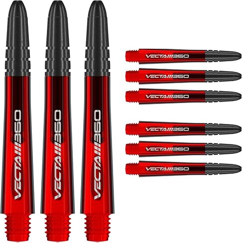 Winmau Dart Shaft - Vecta Blade360 Polycarbonate Dart Stems - 1 Set per Pack (3 Darts Shafts in Total) - Professional Darts Accessories - Red & Black Blade360 Intermediate Shafts in Saudi Arabia