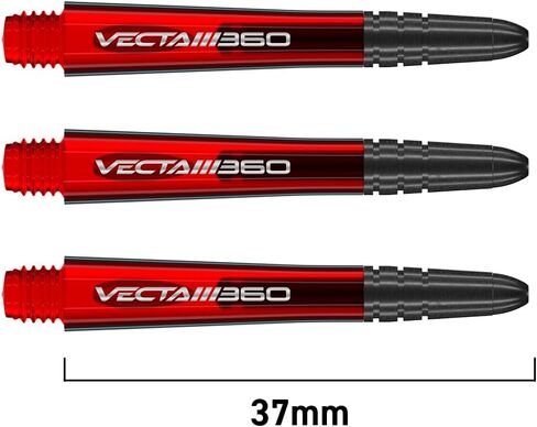 Winmau Dart Shaft - Vecta Blade360 Polycarbonate Dart Stems - 1 Set per Pack (3 Darts Shafts in Total) - Professional Darts Accessories - Red & Black Blade360 Intermediate Shafts in Saudi Arabia