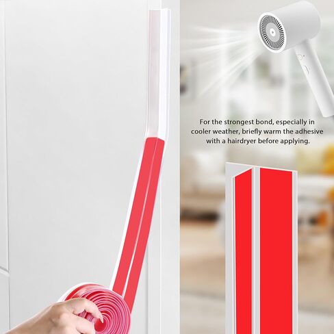 TAROSE 20Ft T-Shaped Door Draft Stopper, Silicone Weather Stripping Seal Tape for Doors and Windows in Kuwait