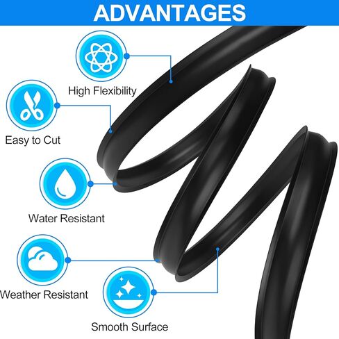 1 "RV Trim Moulding Insert، 100 FT Heavy Duty RV TPE Trim Moulding Weather تجريد استبدال خارجي، غطاء لولبي مقاوم للماء لقناة قارب مقطورة السفر، أسود in Kuwait