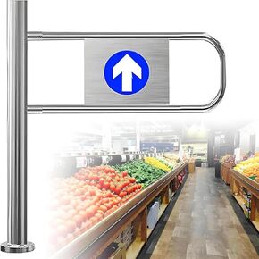 بوابة تأرجح أوتوماتيكية واسعة من الفولاذ المقاوم للصدأ، باب يدوي، بوابة تأرجح أوتوماتيكية متينة من الفولاذ المقاوم للصدأ - باب ذاتي الإغلاق 100 سم × 100 سم لمحلات السوبر ماركت والإكسسوارات الصناعية الآمنة in Kuwait