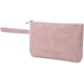 RIGHT AWAY Small Makeup Bag for Purse,Travel Cosmetic Bag Organizer for Women,Cute Make Up Pouch Waterproof Toiletry Bag with Zipper,Portable Makeup Case Skincare Bag for Travel Accessories(Pink) in Kuwait