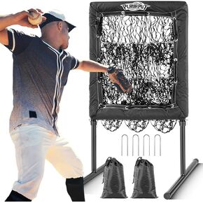 شبكة رمي، شبكة رمي بيسبول ذات 9 فتحات مع منطقة ضرب، شبكة كرة لينة قابلة للتعديل للارتفاع، الرمي، دقة الضرب، هدف رمي البيسبول مع أكياس الرمل، أوتاد أرضية in Kuwait