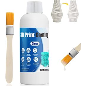 3D Print Coating, Seals Fibers & Blocks Moisture, High-Gloss Look, Preserve Part Stiffness Suit for FDM & Fiber 3D Prints (Nylon//PPA/PET/PETG), Clear, 200ml in Kuwait