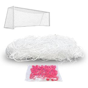 استبدال شبكة مرمى كرة القدم مقاس 8 × 4 × 3 أقدام - شبكة كرة قدم من مادة البولي بروبيلين شديدة التحمل لجميع المستويات، مناسبة لجميع الأحوال الجوية في الفناء الخلفي/المنتزه، باللون الأبيض (بدون إطار) in Kuwait