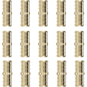 FlowField 1/2 Pex-B Brass Fittings Drop Ear Elbow, Tee, Coupling, Set, for PEX Piple Plumbing (1/2 3-Variety Set, 15) in Saudi Arabia