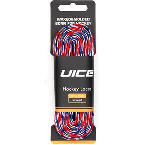 UICE Hockey Skate Laces,Blue Red Flag Color for Senior Junior Youth Waxed Ice Skate Laces Durable Hockey Lace with Stay in Kuwait
