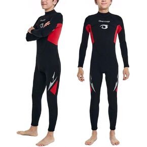 بدلة غطس للأطفال من Owntop مقاس 2.5 مم - بدلة غطس من النيوبرين للأولاد والبنات، بدلات غطس للشباب لكامل الجسم، سحاب خلفي مطاطي حراري للرياضات المائية in Kuwait