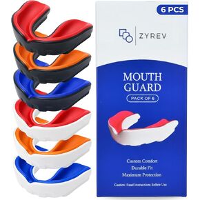 مجموعة زيريف مكونة من 6 واقيات للفم لكرة القدم، والملاكمة، والفنون القتالية المختلطة، والهوكي، واللاكروس، وواقي الفم للبيسبول/قطعة الفم بـ 6 ألوان - للبالغين in Kuwait