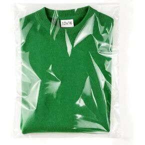 HUOJI 100 عدد 14 × 20 أكياس سيلوفان ذاتية الغلق، أكياس بولي شفافة قابلة للإغلاق للملابس والقمصان ومفضلات الحفلات in Kuwait