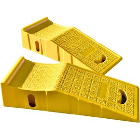 BESEA Heavy Duty Tire Changing Ramps, 2Pack Yellow Trailer Ramps with Non-Slip Surface & Reflective Strips, 8000 lbs Capacity Ramp, 34.8"x13"x8" in Kuwait