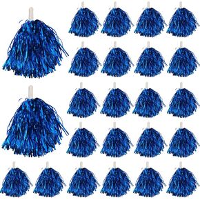 24 PCS Blue Cheerleading Pom Poms Bulk - Soft Sparkly Dance Poms for Cheerleaders, Pep Rallies, Sports Events & Party Decor in Kuwait