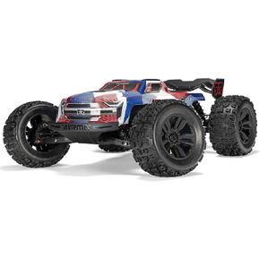 Arrma RC Truck 1/8 Kraton 4x4 6S BLX Brushless V6 Speed ​​Truck RTR (بطارية LIPO وشاحن غير مدرج) (أزرق/وردي) ، ARA8608V6T2 in Kuwait