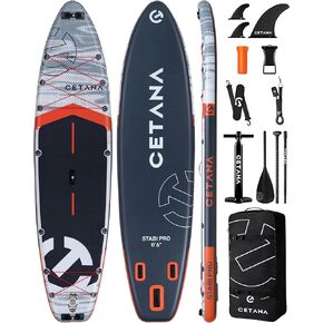 لوح تجديف قابل للنفخ واسع للغاية من CETANA مقاس 11'6 × 35 بوصة × 6 بوصة، سعة وزن عالية 450 رطل، لوح تجديف عريض وثابت للمبتدئين، لوح تجديف كبير من 2 إلى 3 أشخاص مع 3 زعانف، بنجي مزدوج، 15 حلقة على شكل حرف D in Kuwait