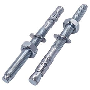 (Pack of 4) Zinc-Plated Wedge Anchors 5/16" x 4-17/32" (M8 x 115 mm) Metal Dowel Bolts for Concrete and Masonry in Kuwait