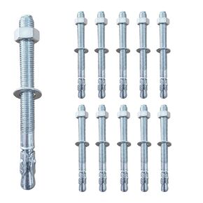 10 Pack 3/4'' x 7'' Wedge Anchors Zinc Plated Concrete Anchors for Heavy-Duty Zinc Wedge Anchors for Cement and Concrete with Nuts and Washers. in Saudi Arabia