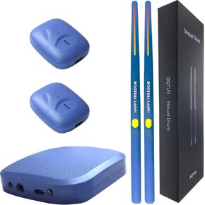 أعواد الطبول الهوائية، مجموعة طبول افتراضية ثلاثية الأبعاد لاستشعار الحركة مع أضواء RGB، ممارسة صامتة محمولة للأطفال والمراهقين والكبار، هدية ممتعة للمبتدئين ومحبي الموسيقى in Kuwait