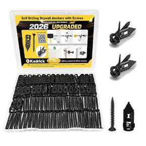 Kadrick 170Pcs Self-Drilling Drywall Anchors with Screws, Black Electroplated Hardened Steel Wall Anchors, No-Drill Hollow Wall Anchors for Modern Home Decor & Visible Installations in Kuwait
