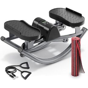 جهاز روك ستيبر 2.0 مطور للتمرين في المنزل، جهاز تمرين هزاز من الجانب إلى الجانب، آلة تمرين منخفضة التأثير صديقة للركبة مع أشرطة مقاومة، شاشة LCD وسعة 330 رطل، تمرين كامل الجسم in Kuwait