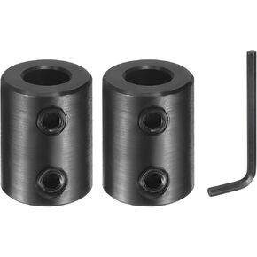 uxcell 2 Pcs Shaft Coupling, 1/2" Bore 1" OD 1-1/2" Length Black Oxide Plated Steel Rigid Coupling with Hex Wrench for 3D Printers Motor Wheel (2 Screws Each Piece) in Kuwait