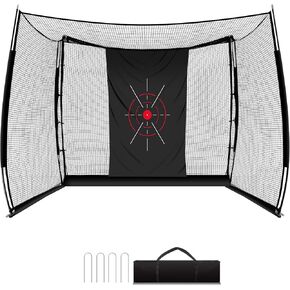Golf Net, 11x8ft Golf Hitting Net with Target Cloth, Heavy Duty Spacious Golf Practice Cage for Swing Driving, Home Backyard Garage Indoor Outdoor Use in Kuwait