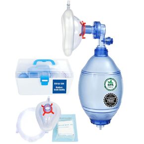 Adult & Child CPR Training Simulation Kit - Manual Squeeze Bag Trainer with Practice Mask, Tubing & Carry Case - for Classroom & Certification Practice - 1pack in Kuwait
