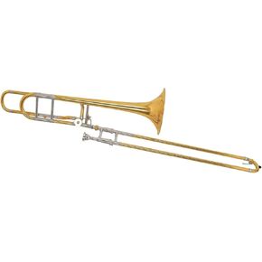 Bb/F Trombone, Yellow Brass Bell, Cupronickel Tuning Slide & Hand Slide, Gold Lacquer Finish, Includes Mouthpiece & Canvas Case – Ideal for Students & Professionals in Kuwait