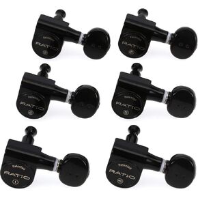 6-In-Line Ratio Electric Guitar Machine Heads (PRN-2721, 2731, Select Finish and Button Style) in Kuwait