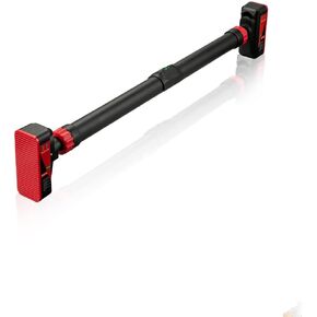 شريط سحب قابل للتعديل للمدخل - سعة وزن 440 رطل، بدون براغي تركيب مع عداد المستوى وقفل تلقائي، شريط الذقن لتدريب القوة في صالة الألعاب الرياضية المنزلية، أحمر in Kuwait