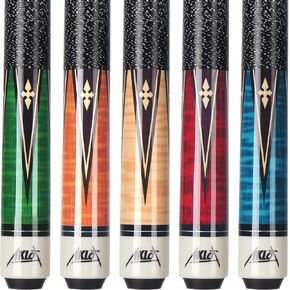 AKLOT Pool Cue Sticks, 58" Canadian Maple Professional Pool Sticks for Adults Set of 5,Billiards Cue Sticks for Home, Pool Que Tacos De Billar, 18~21oz Multiple Colors in Kuwait