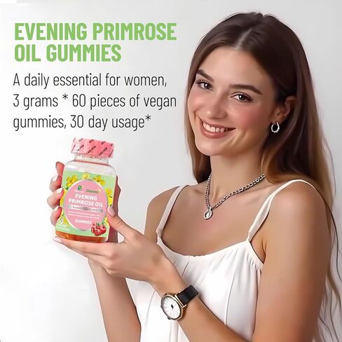 Evening Primrose Oil Gummies, Superior Women's Multi, Support PMS Balances Hormones & Keep Skin Smooth, 60 Count in Kuwait