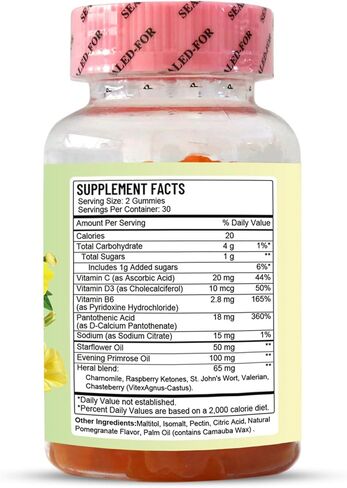 Evening Primrose Oil Gummies, Superior Women's Multi, Support PMS Balances Hormones & Keep Skin Smooth, 60 Count in Kuwait