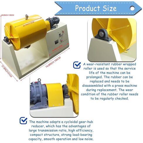 Horizontal Ball Mill 220V 50KG/110LB Capacity Laboratory Grinder for Powder Blending, Sample Pulverizing, and Nano Material Dispersion with Alumina Ceramic Jars in Saudi Arabia
