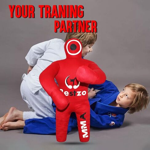 دمية Bestzo Kids MMA Grappling Dummy - حقيبة تدريب غير مملوءة من القماش للمصارعة وBJJ للجودو والكاراتيه والدفاع عن النفس (48 بوصة) in Kuwait