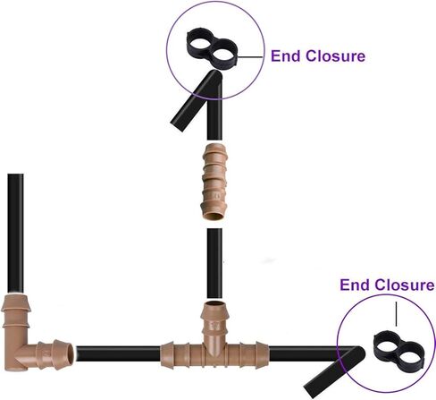 100 Netafim H620FIG8-B Figure 8 Line End 16mm .620 Dripline End Cap UV-Resistant in Kuwait