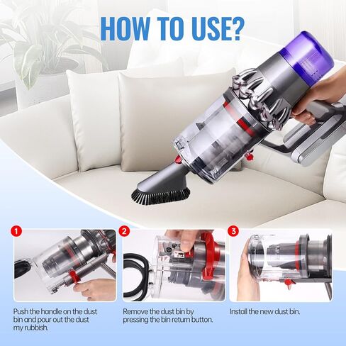 استبدال سلة الغبار المحدثة المتوافقة مع مكنسة Dyson V11 V15 SV14 SV15 SV22 الكهربائية، علبة الغبار البديلة للجزء رقم 970050-01 و965443-01 in Kuwait
