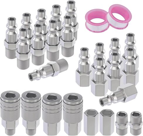 Coupler Plug Kit 28 Pieces 1/4 NPT Tool Fittings Set Quick Connect in Saudi Arabia