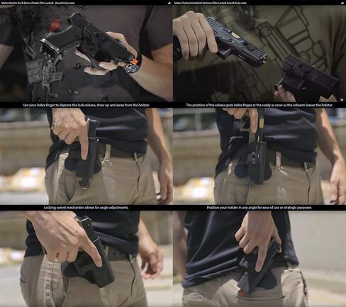 Evike Airsoft - Matrix Hardshell Adjustable Holster for M9 Series Airsoft Pistols (Type: Black/Belt Attachment) in Kuwait