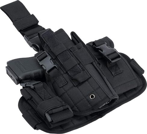 Evike Airsoft - Matrix Drop Leg MOLLE Platform w/Holster and Pouch Set (Color: Black) in Kuwait
