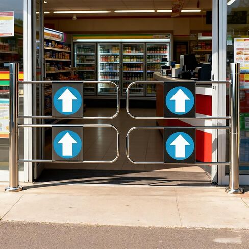 بوابة تأرجح تلقائية للارتداد على نطاق واسع من الفولاذ المقاوم للصدأ، باب يدوي، بوابة تأرجح ذاتية الإغلاق لمداخل السوبر ماركت والأسوار الصناعية - تصميم متين وآمن وآمن، سهل الاستخدام in Kuwait