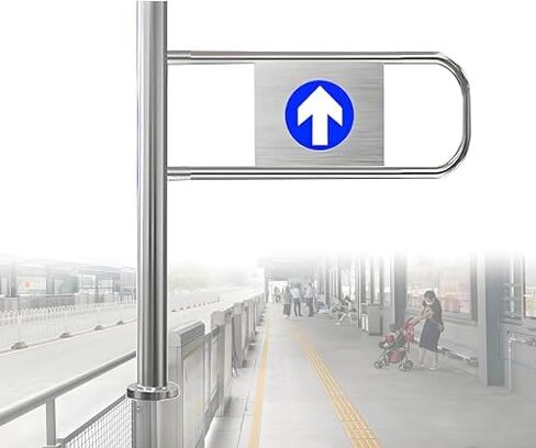 Automatic Rebound Swing Gate Wide Stainless Steel Entrance Manual Door，Heavy Duty Stainless Steel Revolving Security Gate, Spring Loaded Single Swing Barrier for Supermarkets, One-Way Access in Saudi Arabia