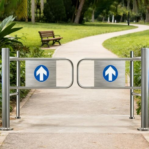 بوابة تأرجح تلقائية للارتداد، باب يدوي واسع من الفولاذ المقاوم للصدأ، بوابة تأرجح يدوية 90 درجة مع آلية الإغلاق الذاتي، بوابة أمان مثبتة بعد السوبر ماركت والمستودعات والصناعة in Kuwait