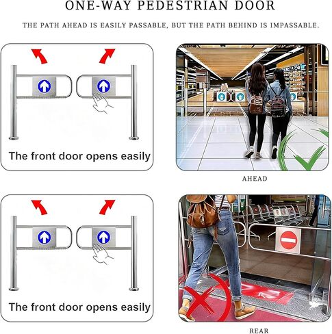 بوابة تأرجح تلقائية للارتداد، باب يدوي واسع من الفولاذ المقاوم للصدأ، بوابة تأرجح يدوية 90 درجة مع آلية الإغلاق الذاتي، بوابة أمان مثبتة بعد السوبر ماركت والمستودعات والصناعة in Kuwait