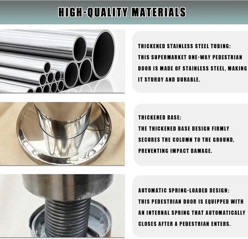 بوابة تأرجح تلقائية للارتداد على نطاق واسع من الفولاذ المقاوم للصدأ، باب يدوي، بوابة تأرجح ذاتية الإغلاق لمداخل السوبر ماركت والأسوار الصناعية - تصميم آمن، تحكم متين في الوصول in Kuwait