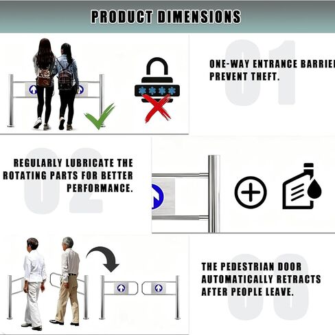 بوابة تأرجح أوتوماتيكية واسعة من الفولاذ المقاوم للصدأ، باب يدوي، بوابة تأرجح أوتوماتيكية ذاتية الإغلاق لمحلات السوبر ماركت والأسوار الصناعية - تصميم آمن، متين، سهل التركيب، ثانية in Kuwait