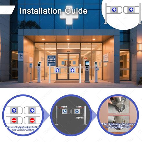 بوابة تأرجح أوتوماتيكية واسعة من الفولاذ المقاوم للصدأ، باب يدوي، بوابة تأرجح أمان ذاتية الإغلاق لمداخل السوبر ماركت والمستودعات - متينة، سهلة التركيب، تحكم آمن في الوصول، معرف in Kuwait