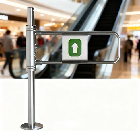 Automatic Rebound Swing Gate Wide Stainless Steel Entrance Manual Door，Durable 90° Manual Security Gate for Supermarkets, Automatic Closing Metal Double Door, One-Way Entry Pedestrian Access in Saudi Arabia
