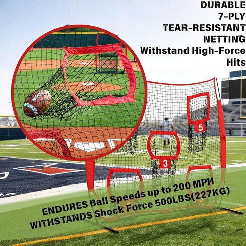 7x7ft Football Throwing Net Football Target Quarterback Training Equipment with 5 Targets Great for Quarterback & Youth Practice Includes Compact Carrying Bag in Saudi Arabia
